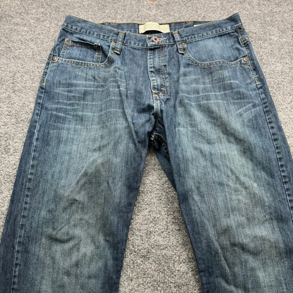 Wrangler Relaxed Straight Jeans Men's 34x30 Blue Denim Casual Pants - Picture 7 of 12